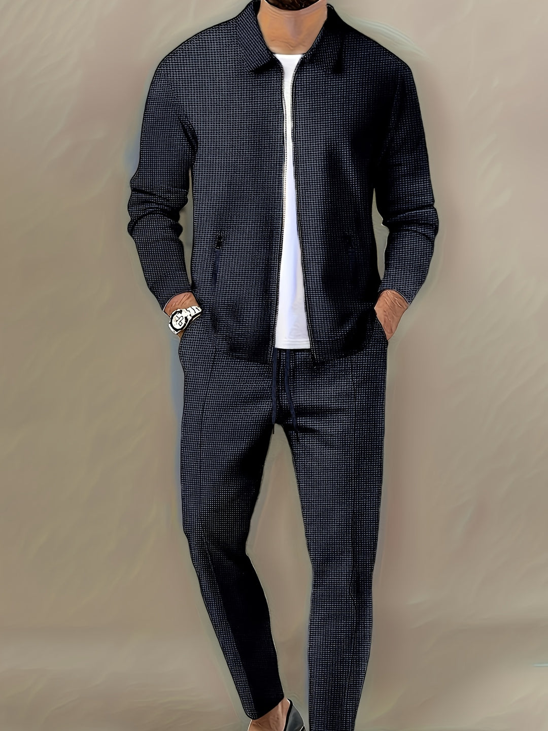 Men's Sports Set | Polyester Knitted | Zip-up | Breathable & Lightweight