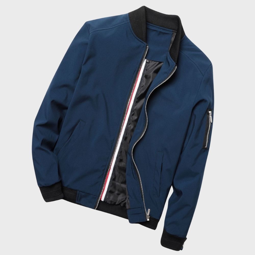 Chic and stylish bomber jacket for men with effortless charm and urban look | Sam