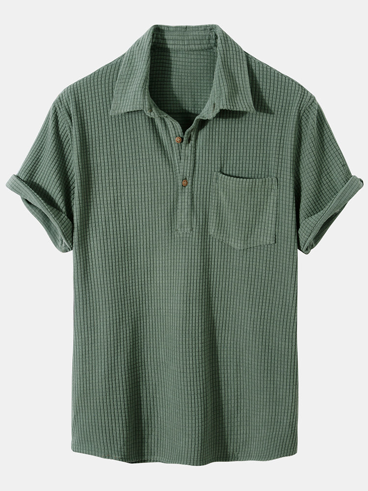Stylish waffle polo and shorts set for effortless comfort and modern elegance | Finn