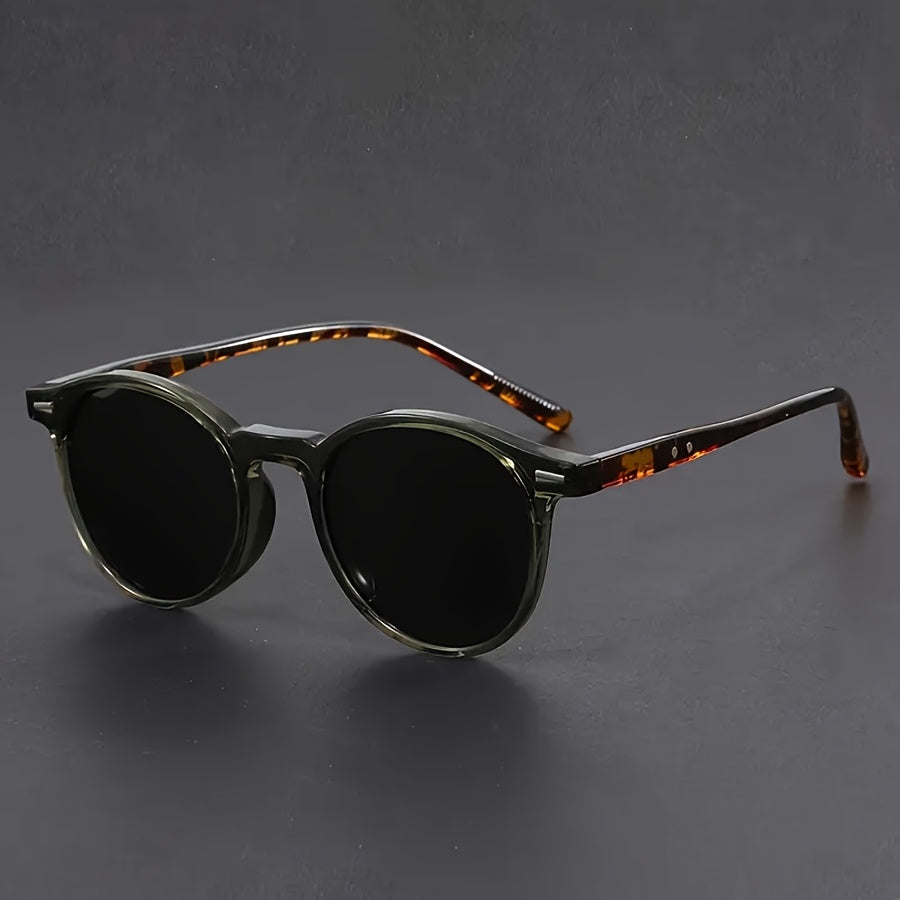 Men's Sunglasses | Lightweight Round Frame | Retro Tortoiseshell Design | Streetstyle & Casual