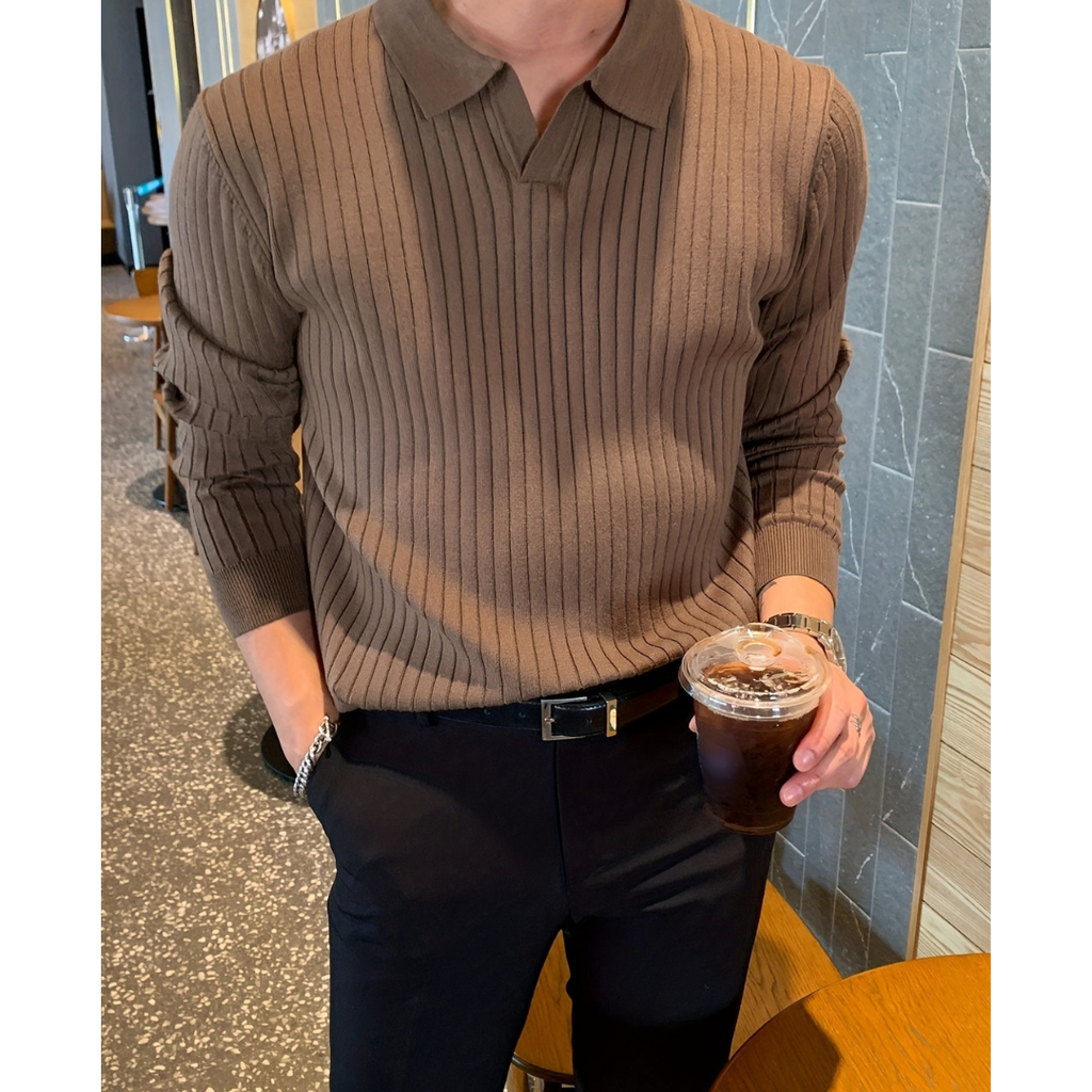 Comfortable and stylish men's knitted jumper with breathable warmth | Dennis