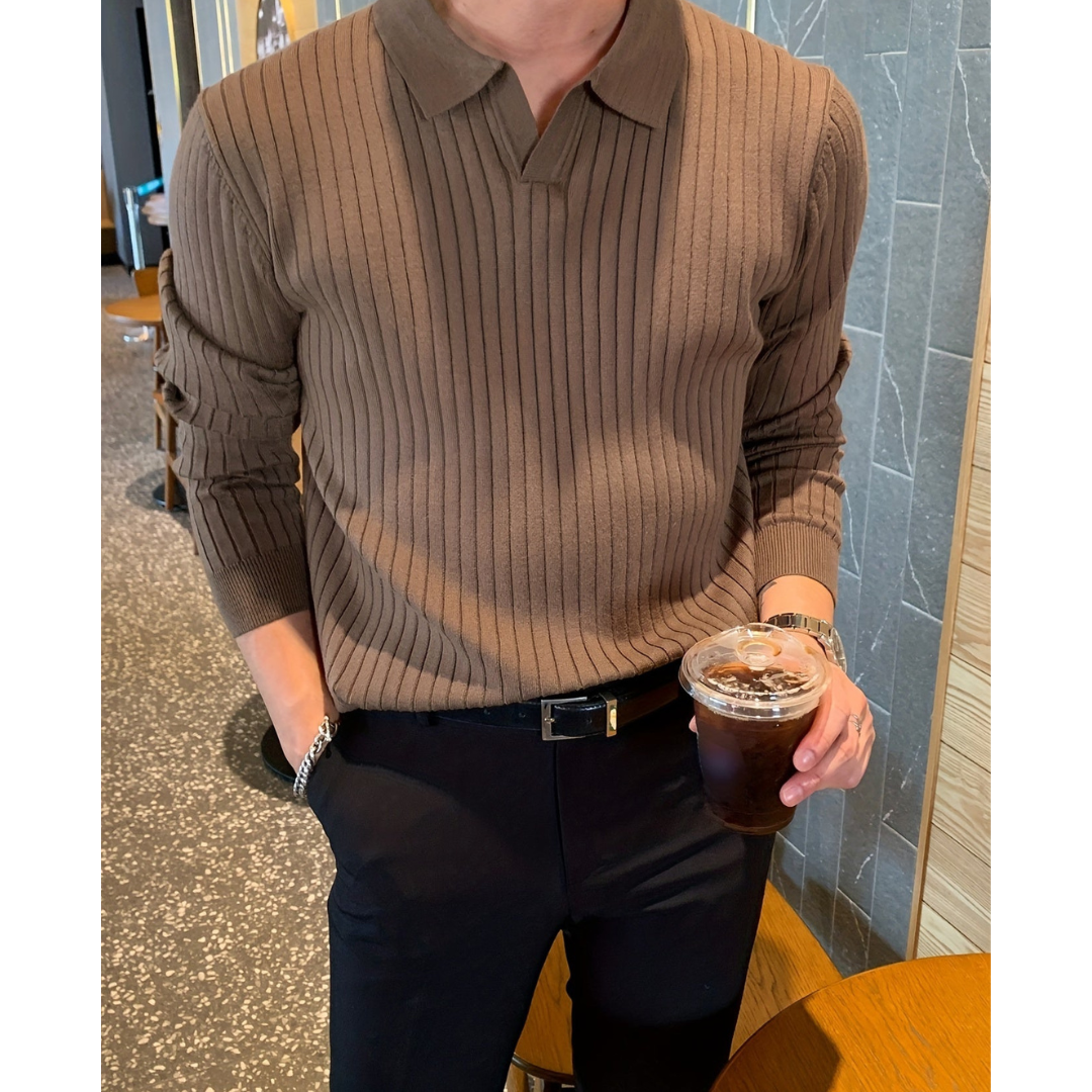Comfortable and stylish men's knitted jumper with breathable warmth | Dennis
