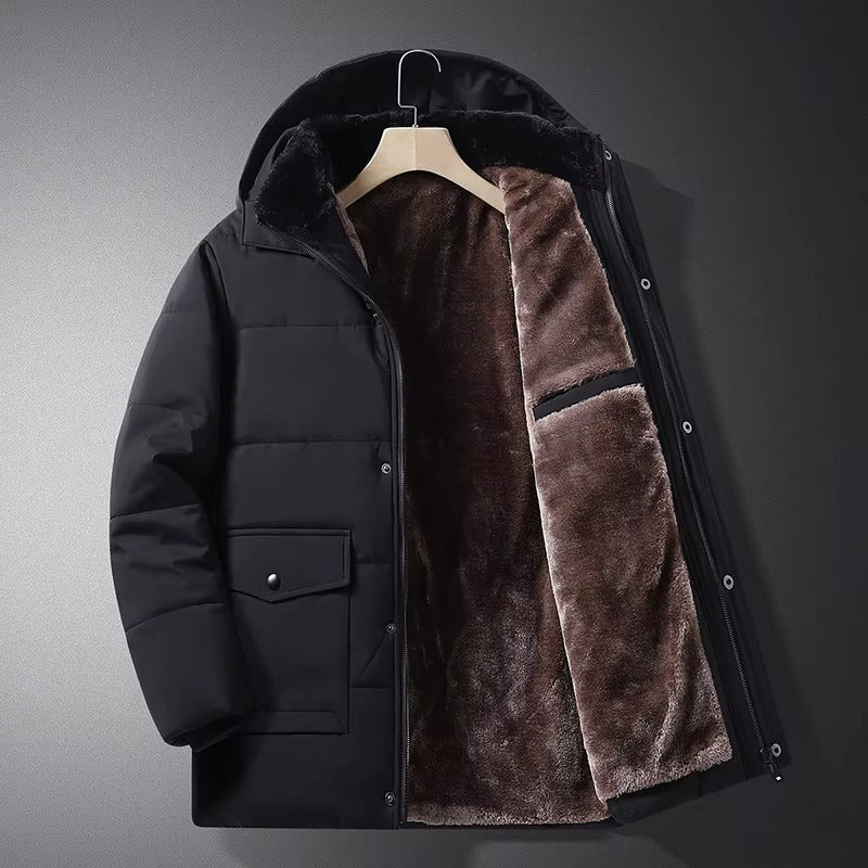 Luxuriously warm fleece-lined winter jacket for men with timeless comfort | Oscar