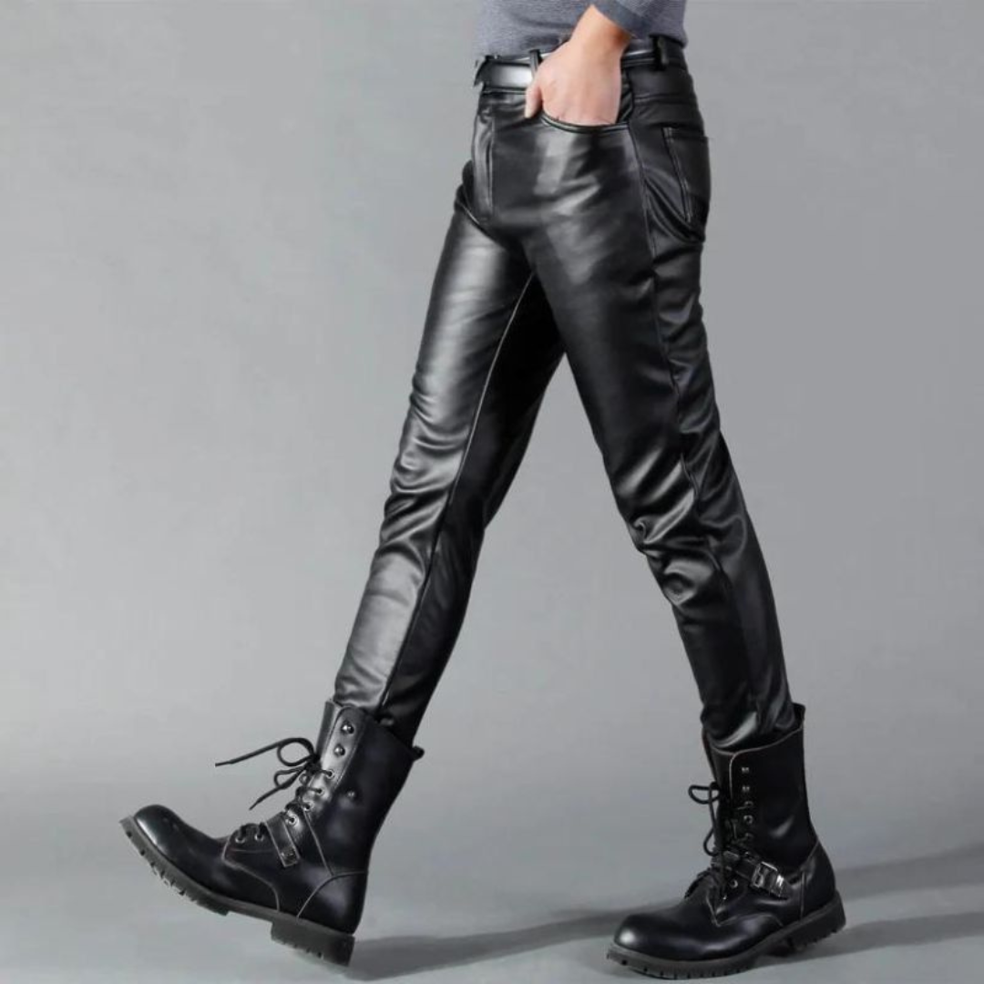 Premium Stretch leather trousers for men with versatile comfort and timeless design | Hidde