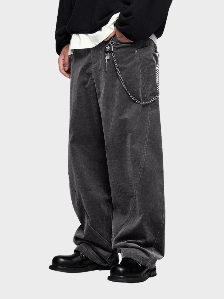 Casual oversized corduroy trousers for men with relaxed fit and modern style | Tim
