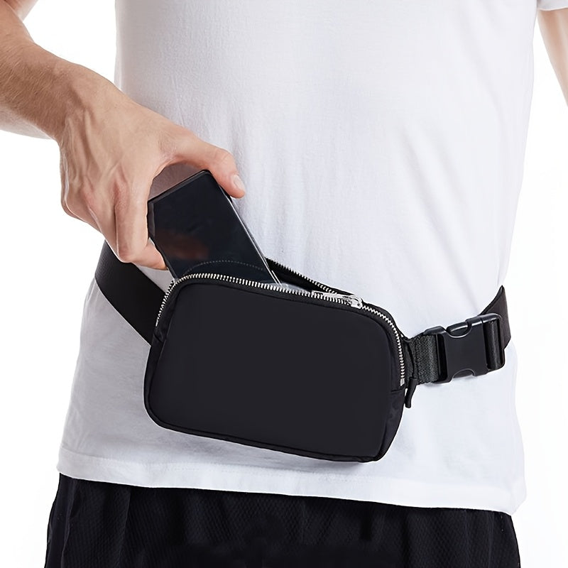 Hip bag | Lightweight Nylon | Adjustable Strap & Multiple Pockets | Black