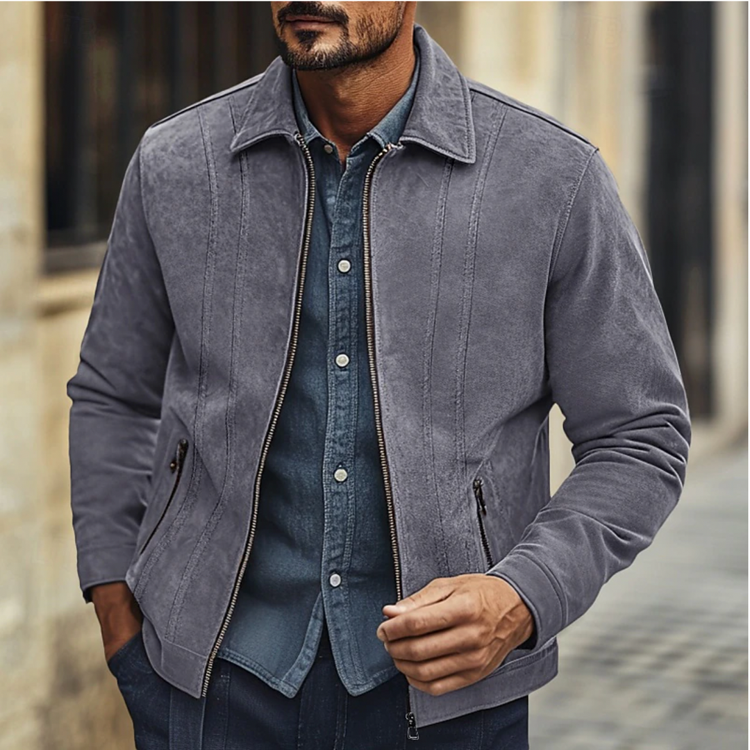 Chic and Comfortable Suede Jacket for Men with Casual style and unique design | Olivier