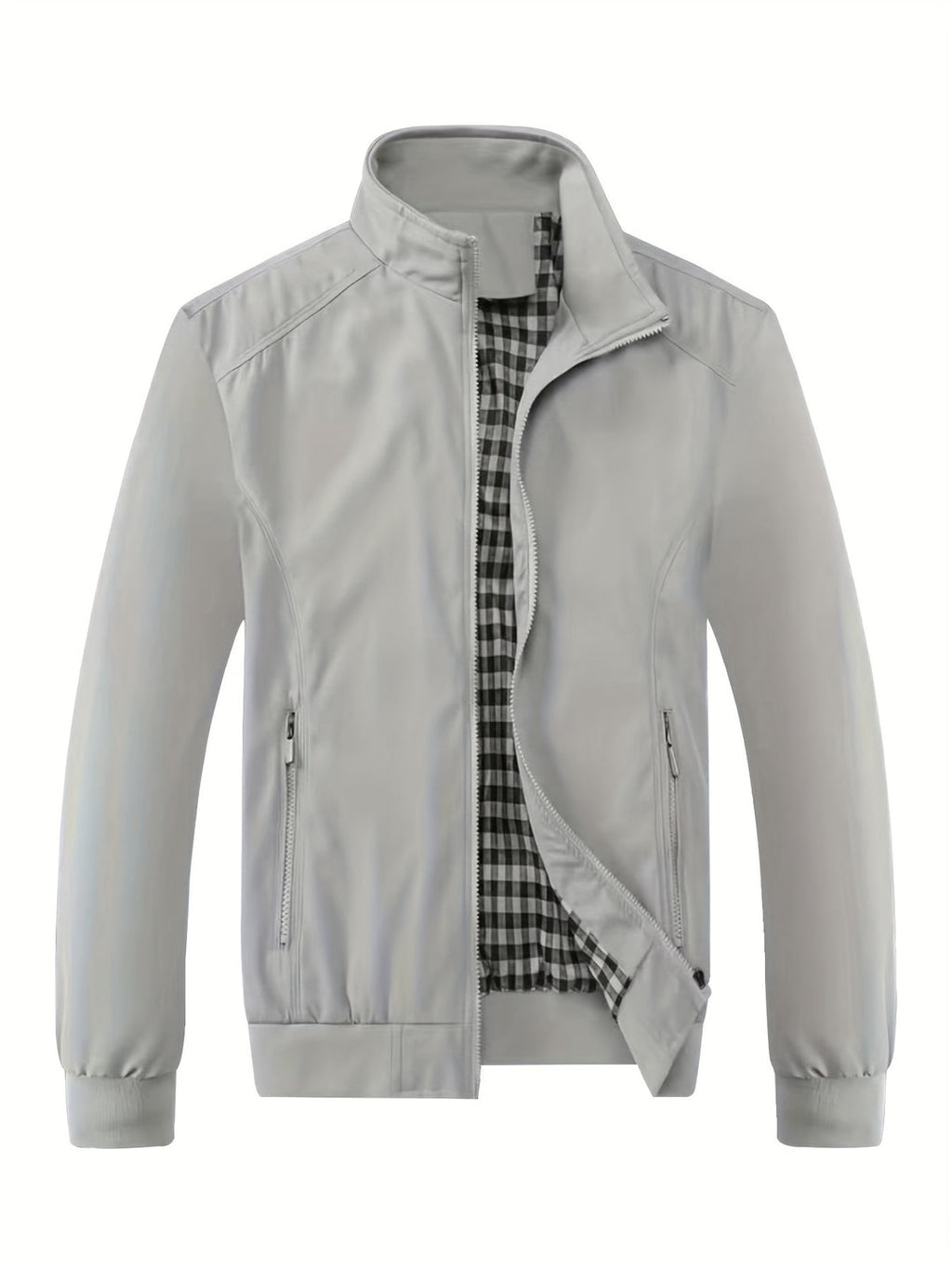 Men's Business Jacket | Zip & Stand-up Collar | Stylish & Comfortable | Spring