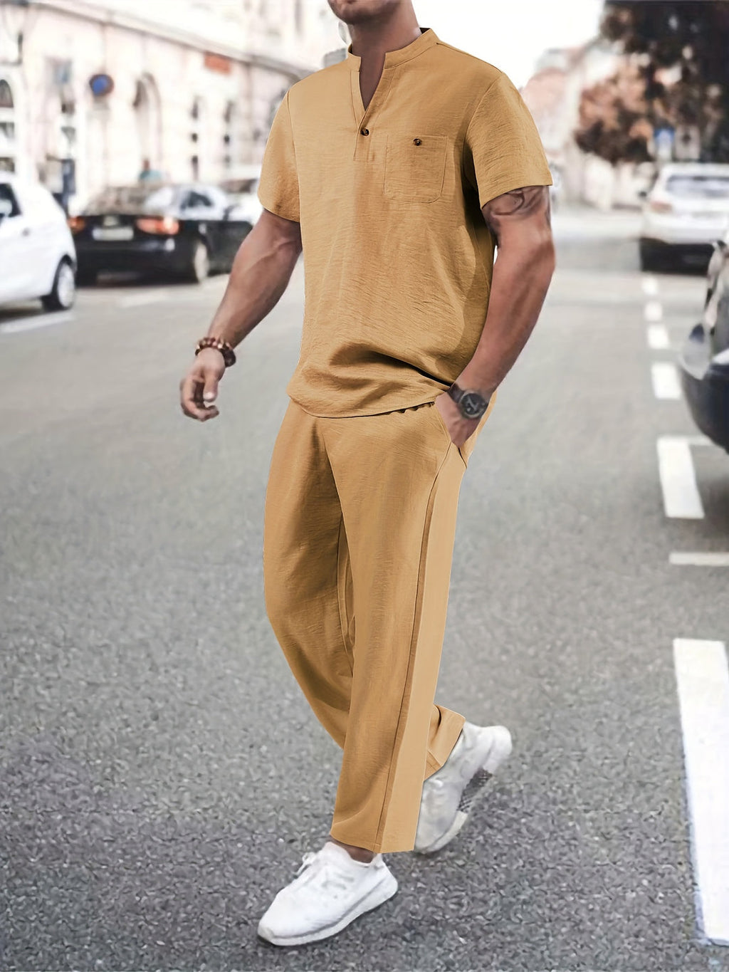 Breathable Shirt & Loose Trousers | Stylish & Comfortable | Men's Set