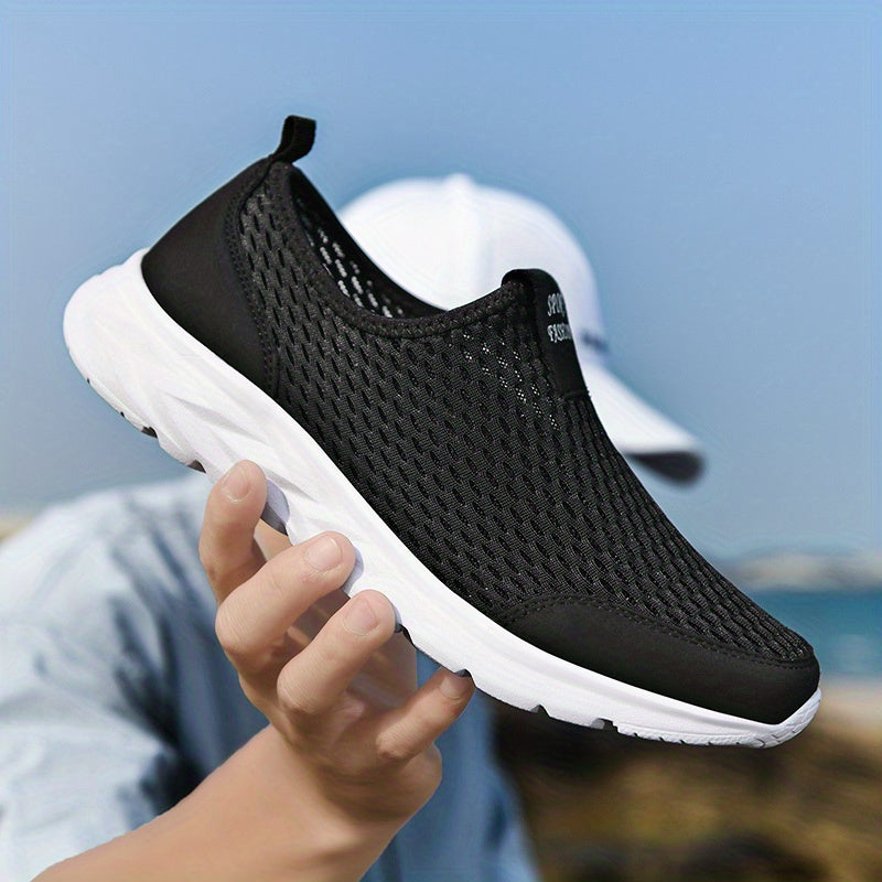 Men's Slip-on Sneakers | Breathable Mesh | Comfortable Walking Shoes | Lightweight Sports Shoes