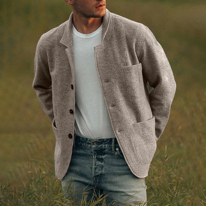 Cozy knit jacket for men with casual elegance and warm comfort | Kees