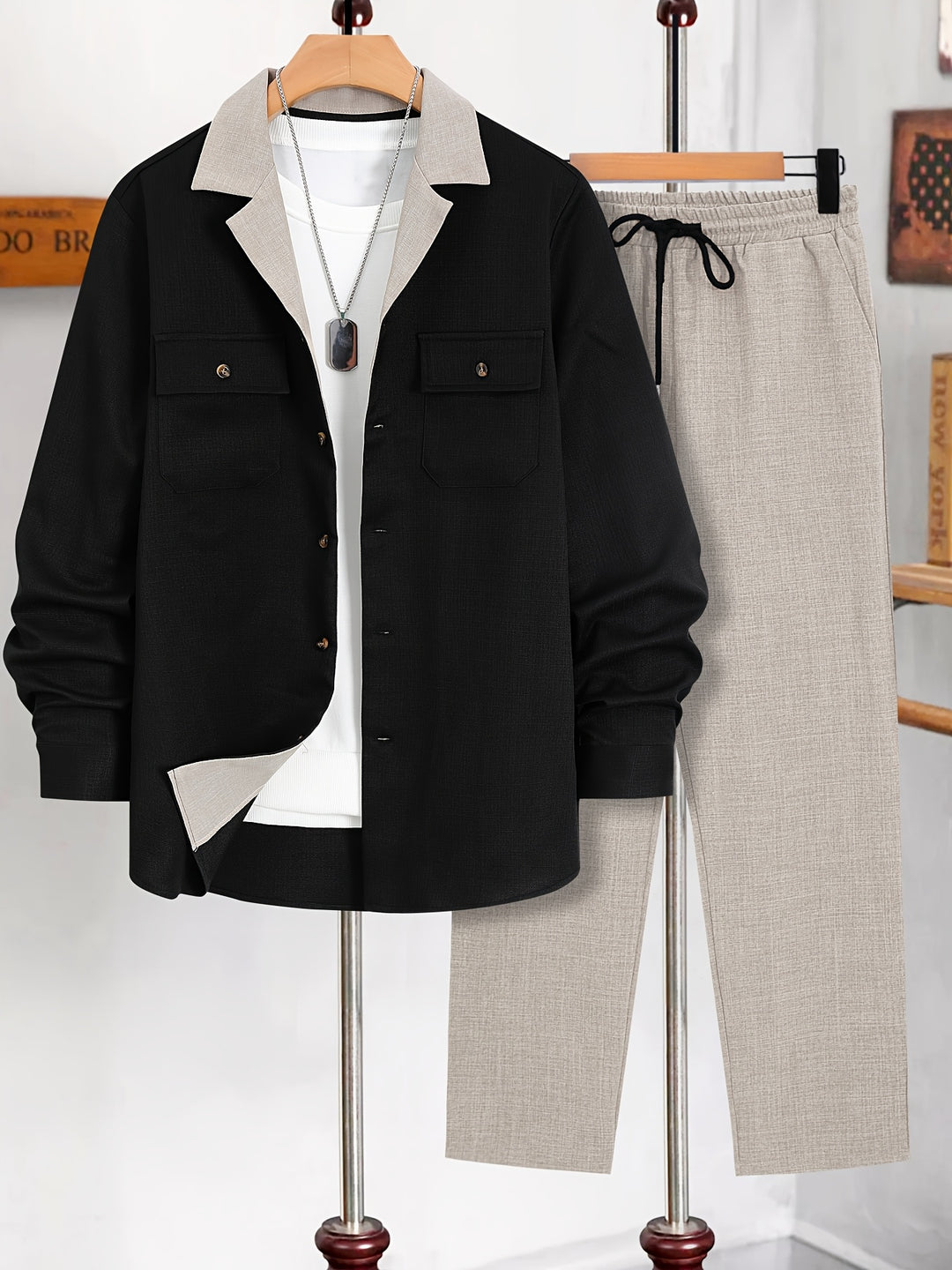Men's Set | Stylish & Comfortable | Lightweight Top & Pants | Casual 2-Piece