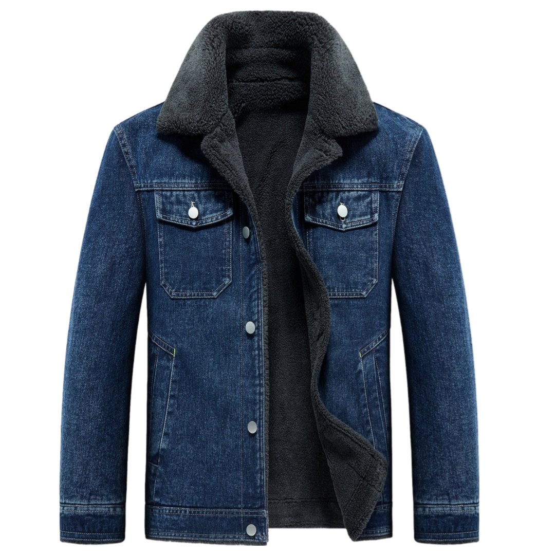Chic quilted denim jacket with faux fur for cool and sophisticated style | Stijn