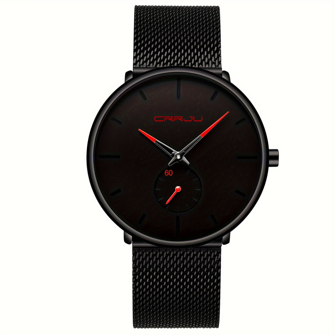 Elegant quartz watch for men with ultra-thin stainless steel bracelet | Timo