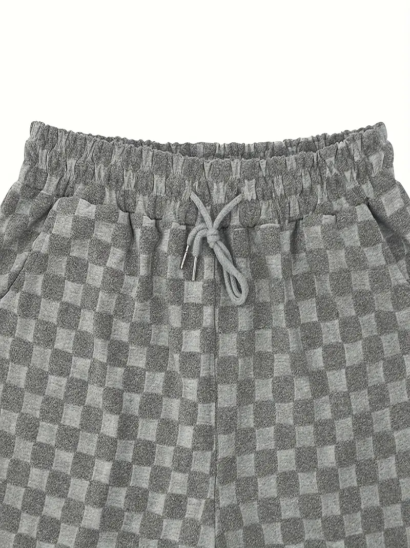 Men's Set | Trendy & Comfortable | Checkered Overall & Leisure Set | 2-Piece