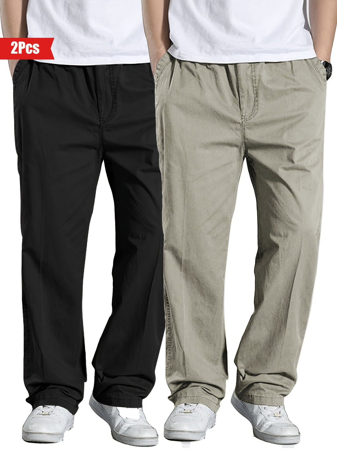 Men's Set of 2 Pants | 100% Cotton & Loose Fit | Outdoor & Casual Clothing