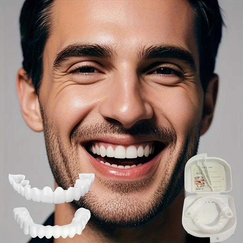 4-Piece Dental Set | Flexible Disposable Dentures | Includes Storage Box