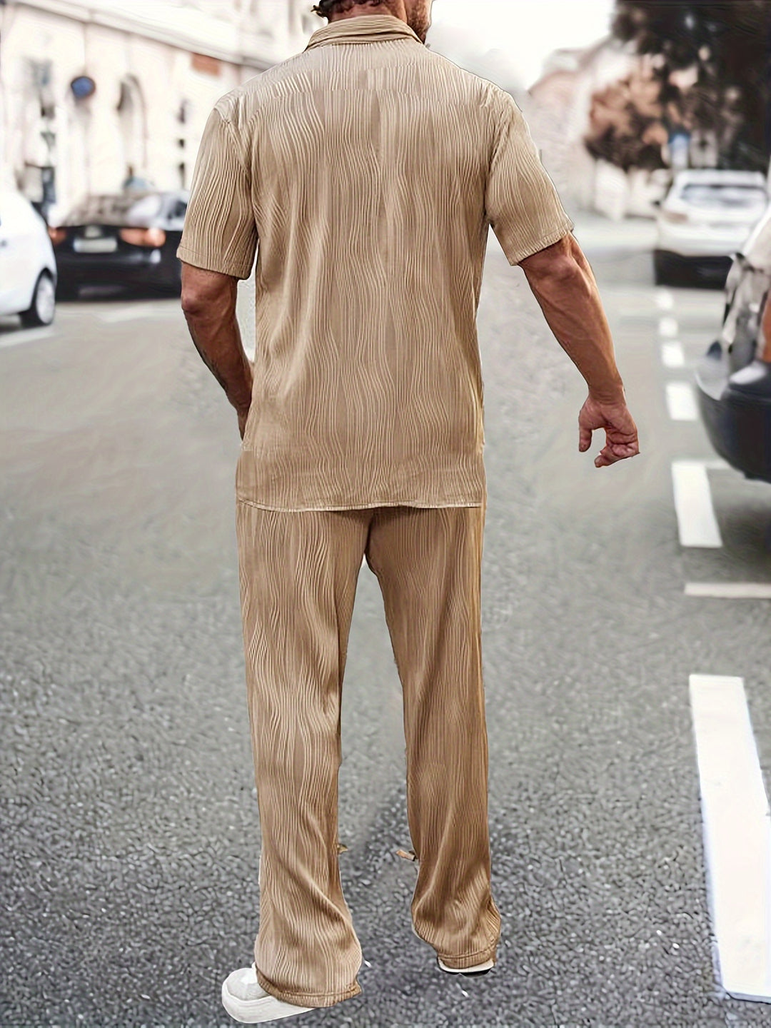 Shirt with lapel collar & trousers | Tight & Comfortable | Men's casual set