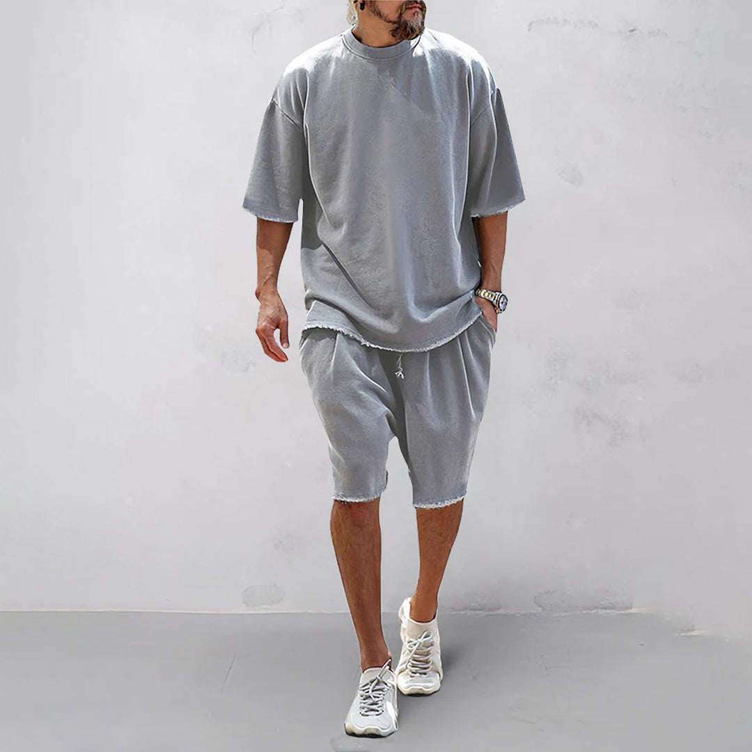 Comfortable and Casual Summer Set with Relaxed Fit T-shirt and Shorts for Men | Jesse