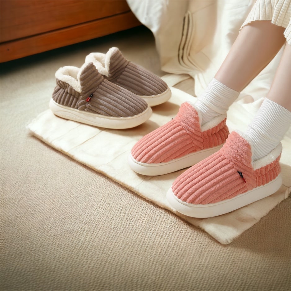 Cosy winter slippers with fluffy fleece lining and padded sole for ultimate comfort | Oscar