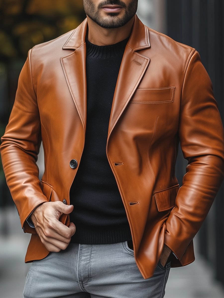 Elegant and stylish leather jacket for men with unique design and modern charm | Florian