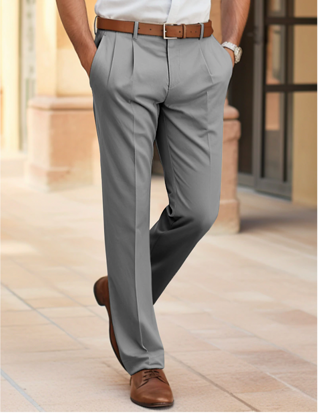 Elegant men's ankle-length suit trousers with a modern fit and stylish comfort | Tycho