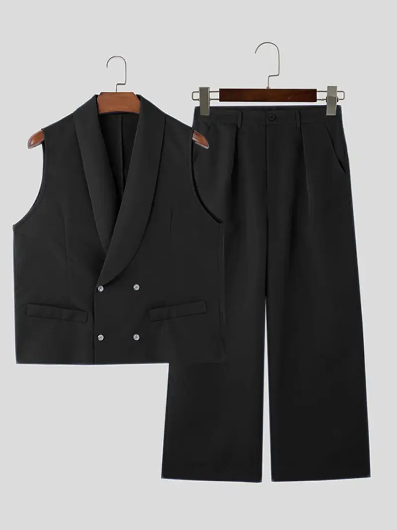 Elegant and stylish men's set with vest and straight-leg trousers for summer look | Alexander