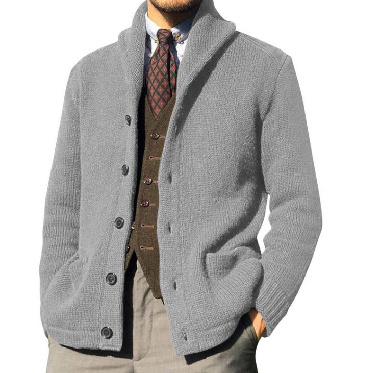 Classic and stylish knitted jacket with button closure and refined design for men | Daan