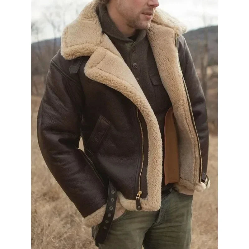 Leather Pilot Jacket | Iconic & Timeless Style | Warm Sherpa Lined & Durable Genuine Leather
