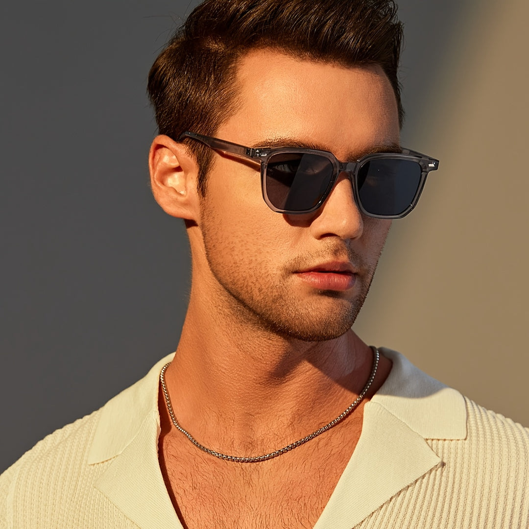 Men's Sunglasses | Vintage Square Frame | Durable & Lightweight | Casual Eyewear