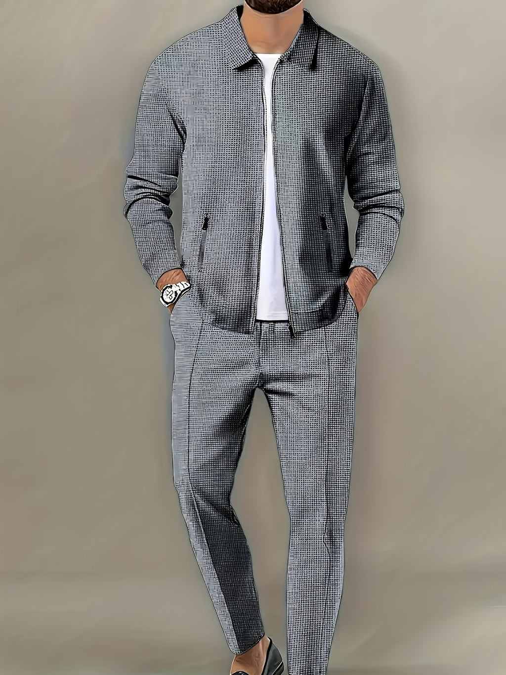 Men's Sports Set | Polyester Knitted | Zip-up | Breathable & Lightweight