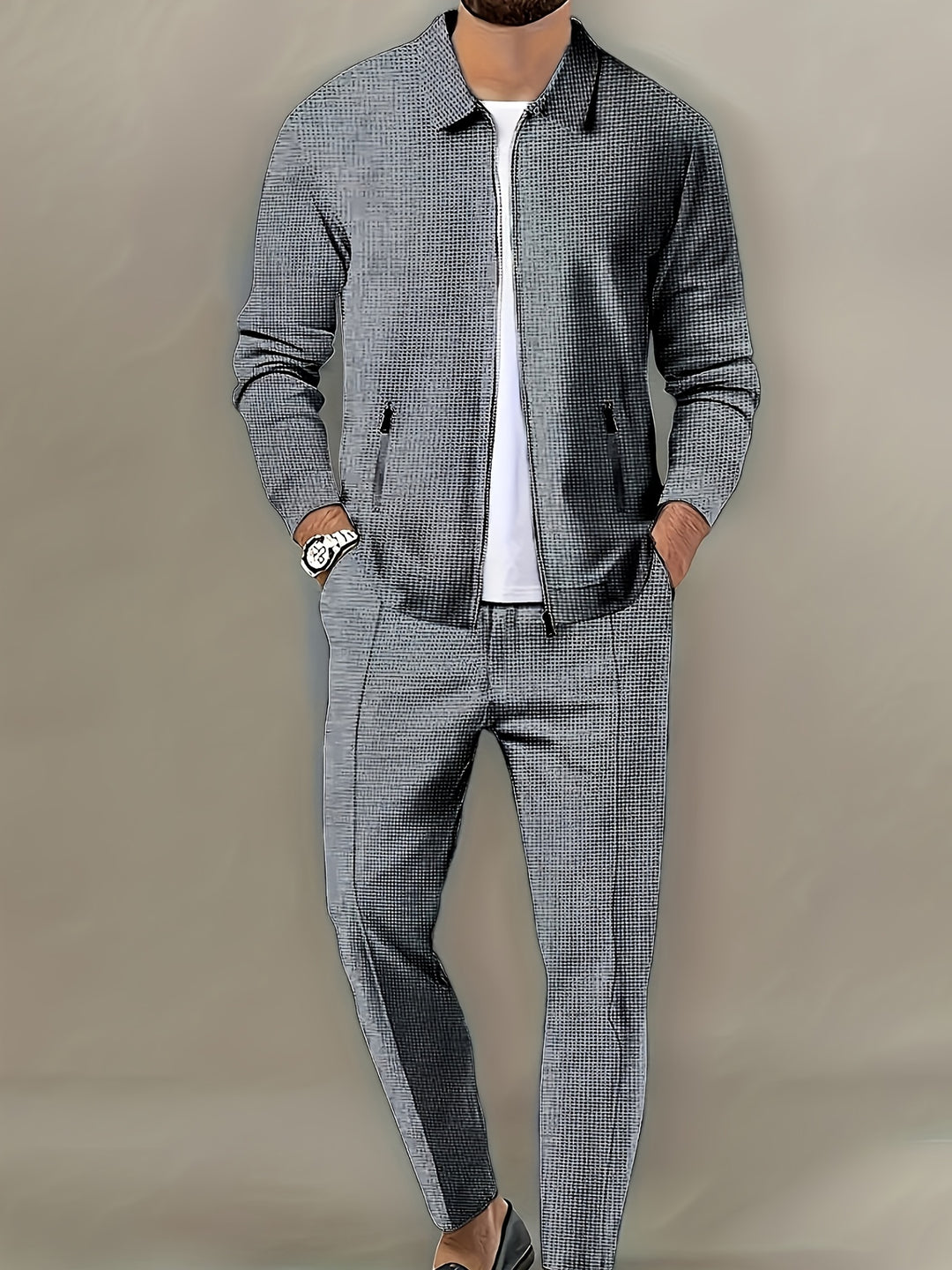 Men's Sports Set | Polyester Knitted | Zip-up | Breathable & Lightweight