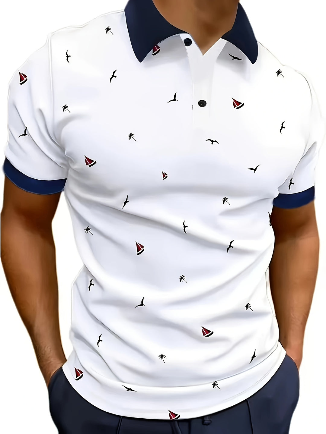 Men's Golf Polo | 3D Print | Sporty & Breathable | Lightweight