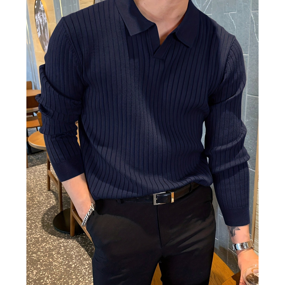 Comfortable and stylish men's knitted jumper with breathable warmth | Dennis