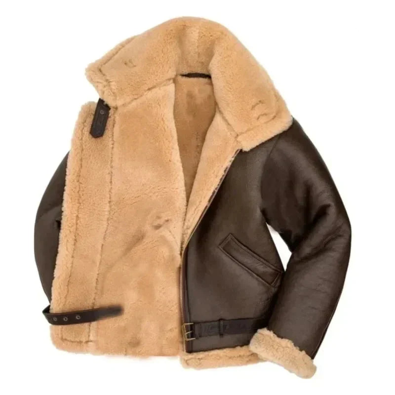 Leather Pilot Jacket | Iconic & Timeless Style | Warm Sherpa Lined & Durable Genuine Leather