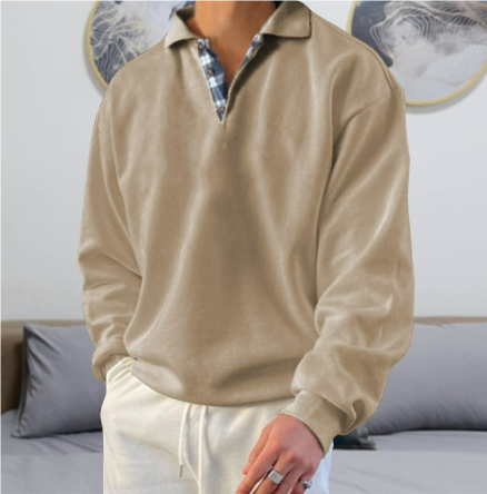 Cozy men's long-sleeved shirt for casual elegance and relaxed style | Thijn