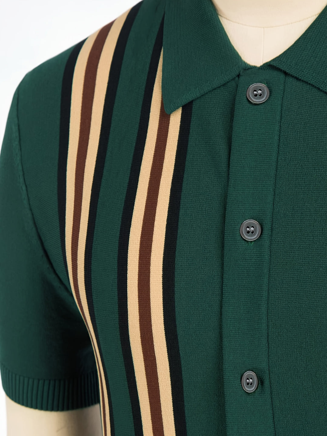 Men's Polo Shirt | Vintage Striped | Slim Fit & Stretch | Casual & Golf