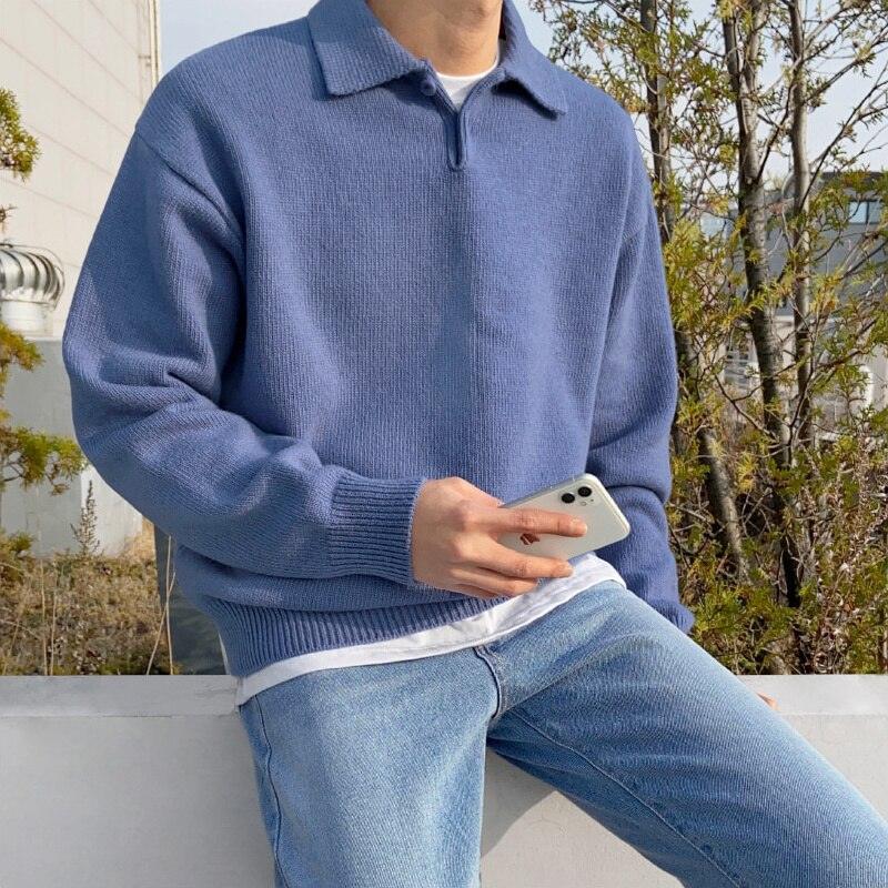 Elegant wool polo jumper with button placket for effortless style and warmth | Gabriel