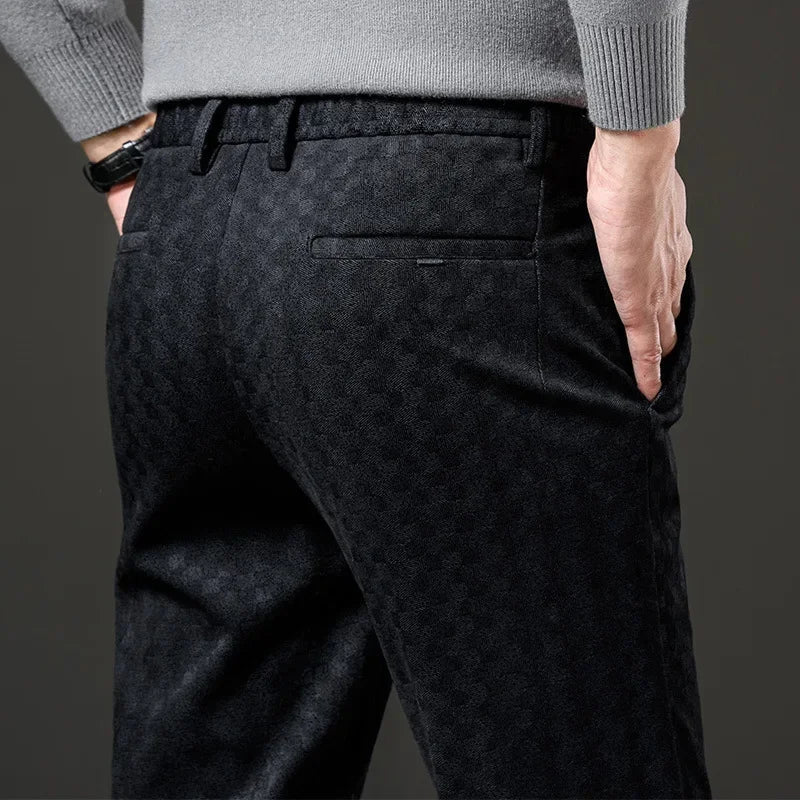 Elegant and versatile men's checked corduroy trousers with timeless charm | Victor