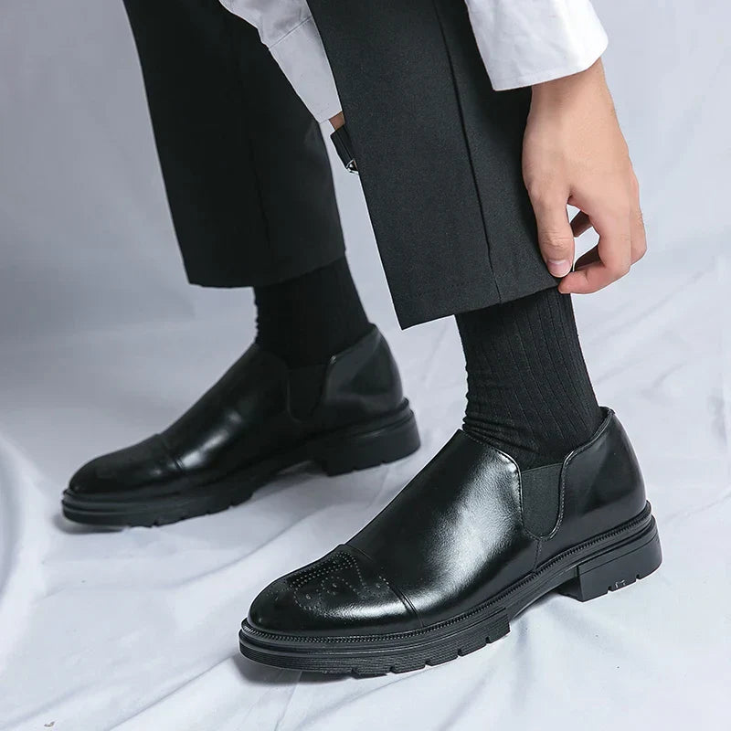 Classic Genuine Leather Slip-On Dress Shoes for Men with Elegant Finish | Quinn