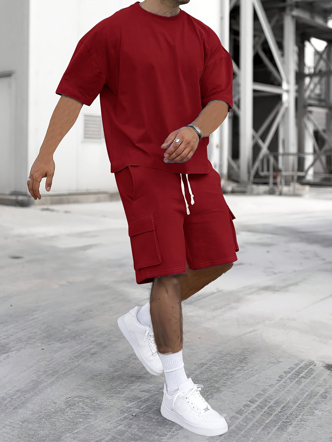 Men's set | Trendy & Versatile | Comfortable T-shirt & Cargo Shorts | With Pockets