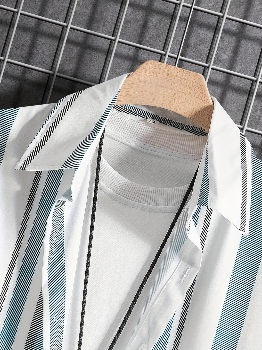 Men's Summer Set | Baroque Striped Shirt & Drawstring Shorts | Retro & Stylish