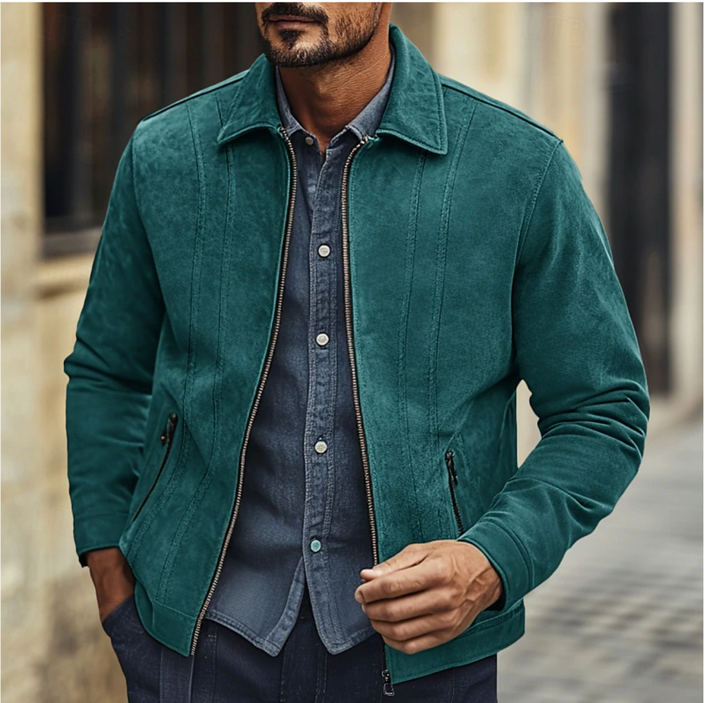 Chic and Comfortable Suede Jacket for Men with Casual style and unique design | Olivier