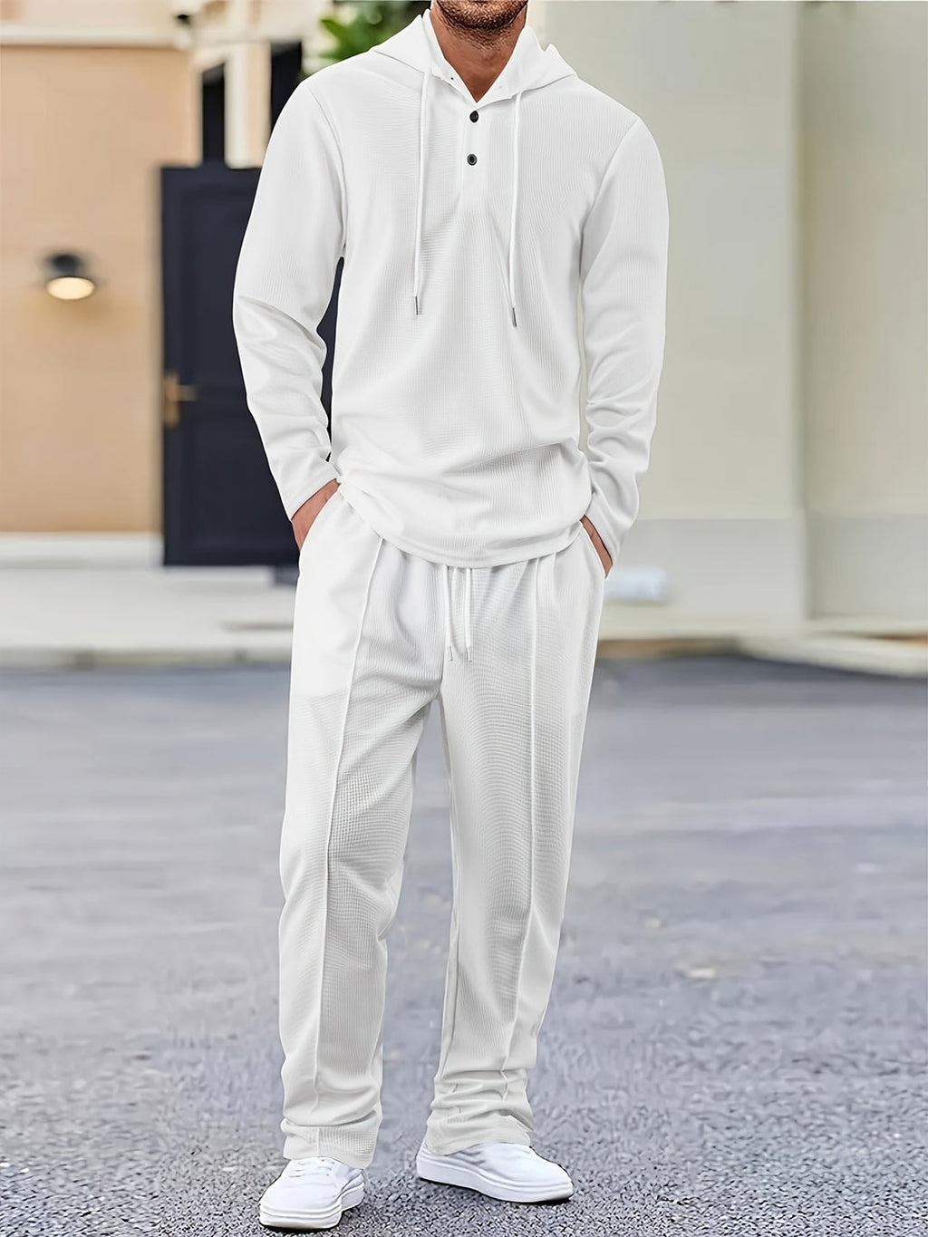 Men's Two-piece Set | Hooded Sweatshirt & Drawstring Trousers | Casual & Comfortable | Spring