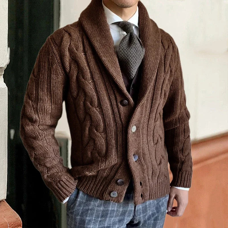 Luxury Knitted Cardigan | Stylish & Warm | Twisted Knitted Design | Men's