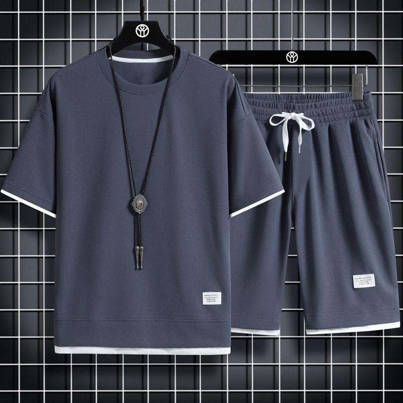 Men's Sports Set | Waffle Mesh & Breathable | Loose Fit | Polyester