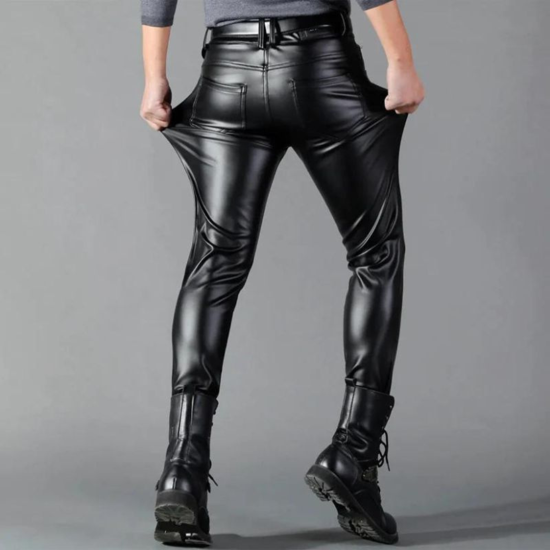 Premium Stretch leather trousers for men with versatile comfort and timeless design | Hidde
