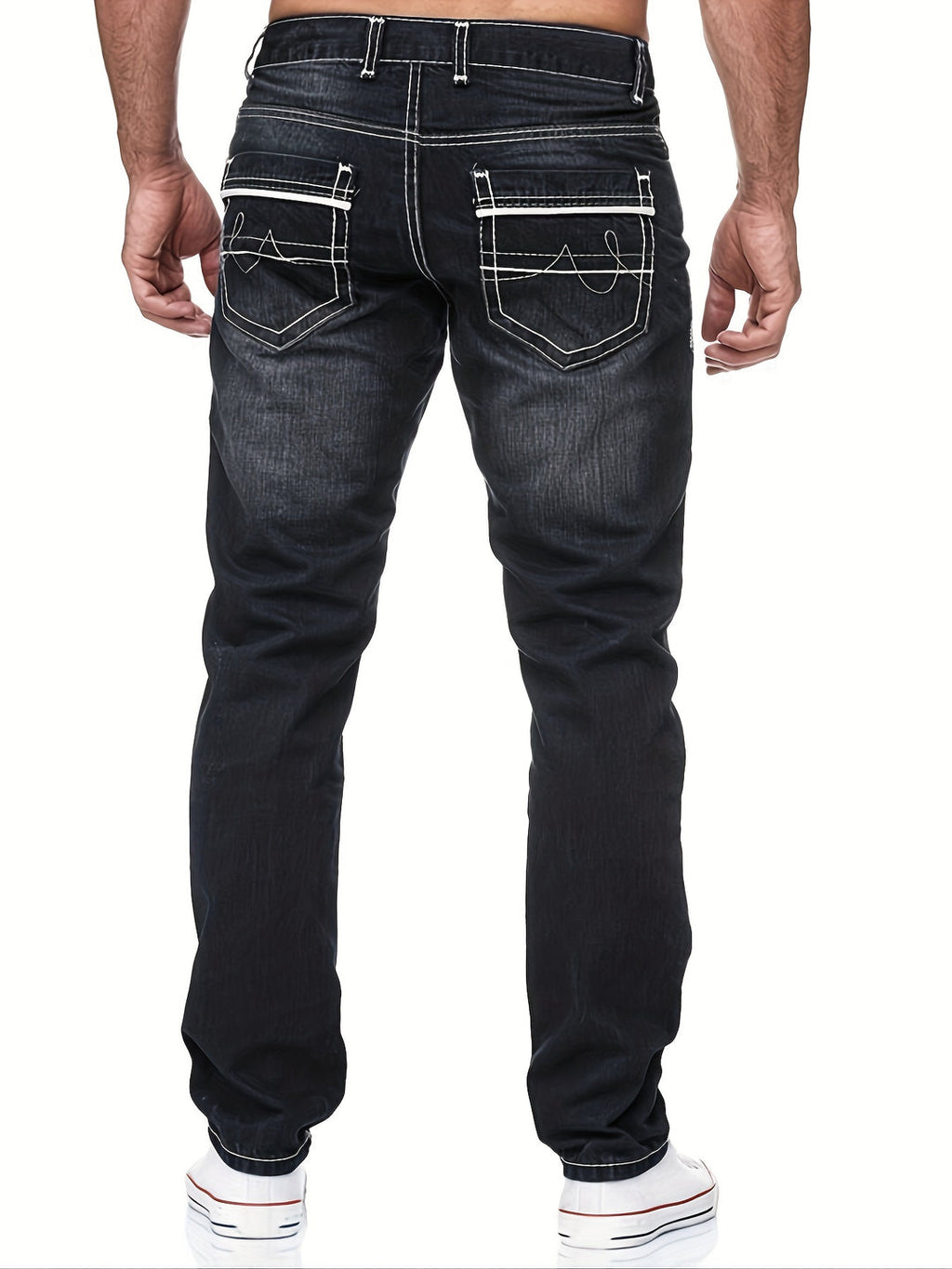 Men's Jeans | Slim Fit | Stretch Denim & Embroidered Pocket | Casual Style