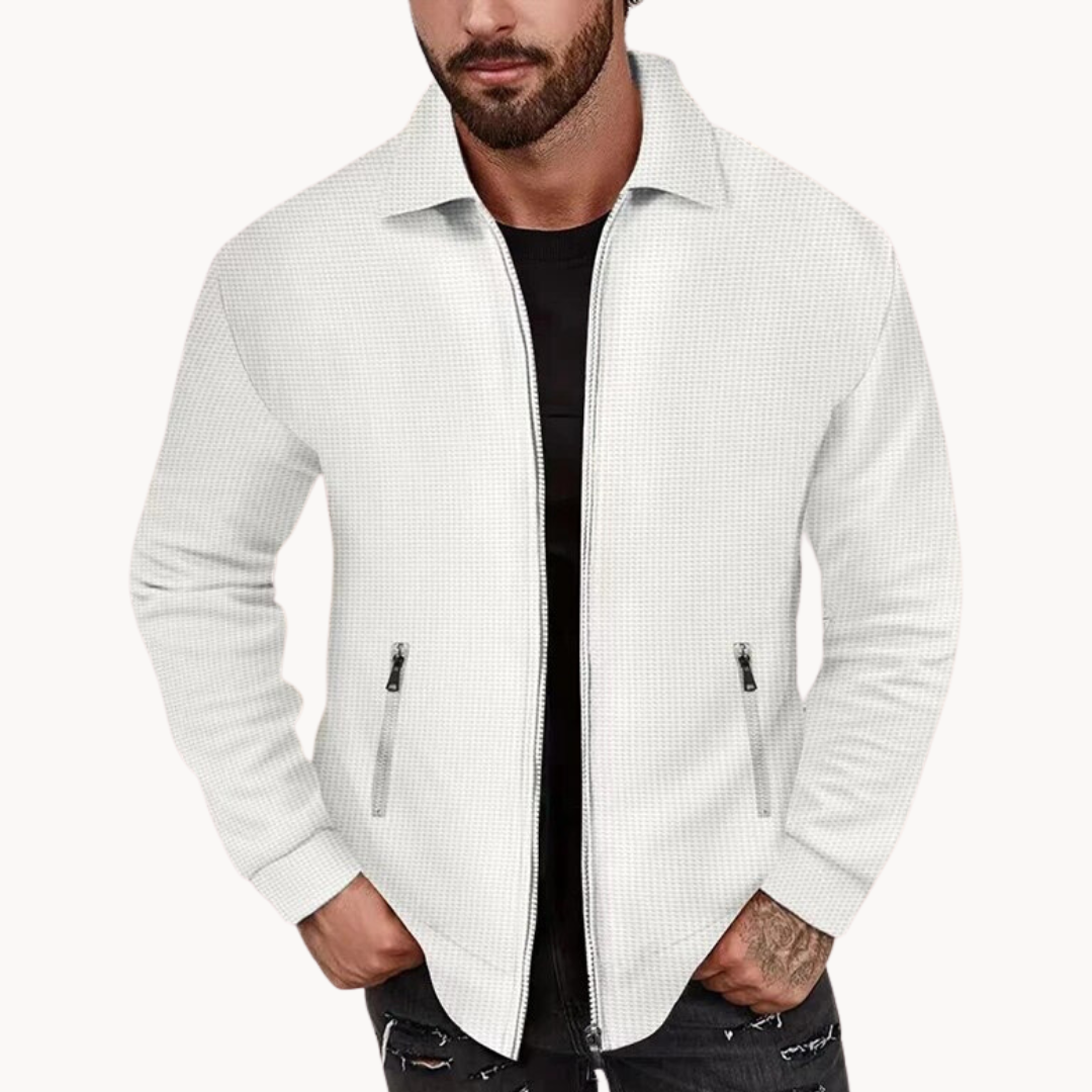 Elegant waffle jacket with unique texture for a sophisticated look and casual elegance | Thomas