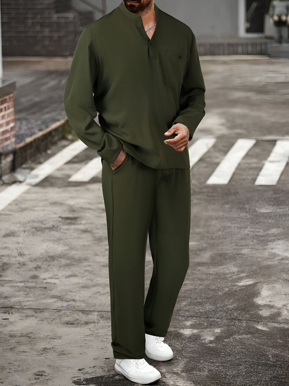 Men's Tracksuit | Stylish & Comfortable | Modern Collar & Soft Fabric